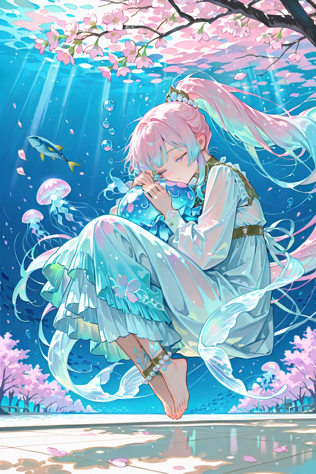 春凪の海で微睡む月