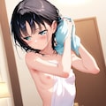 髪を拭く女性 11枚目