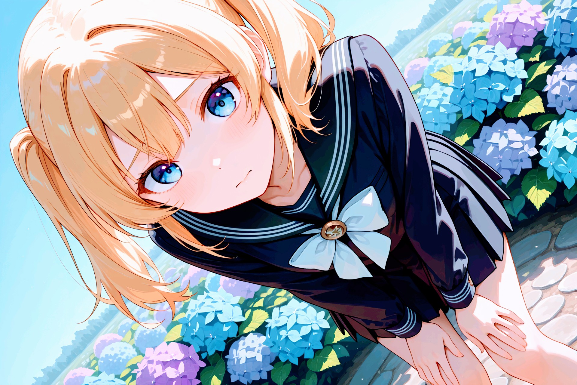 紫陽花畑とちちぷいちゃん