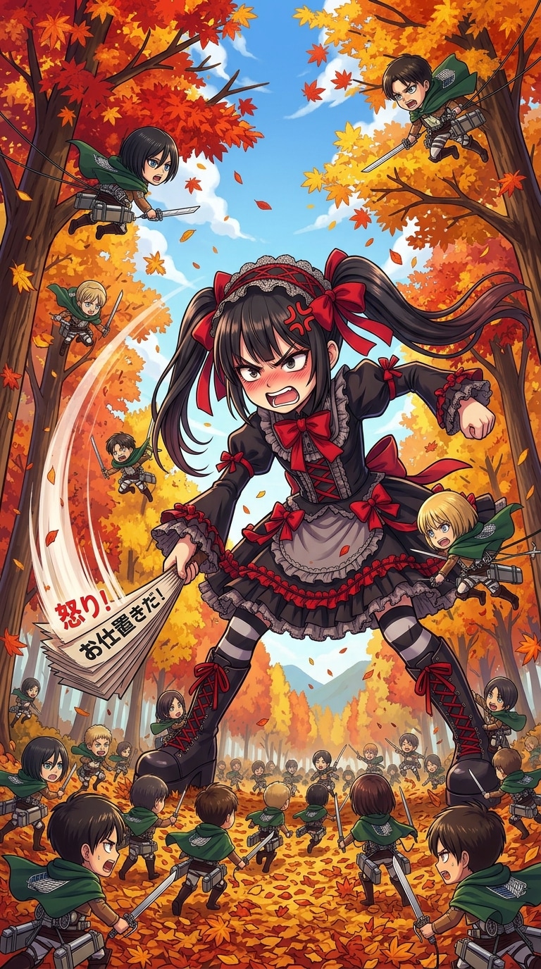 進撃のゴスロリ　紅葉の森ほか | の人気AIイラスト・グラビア