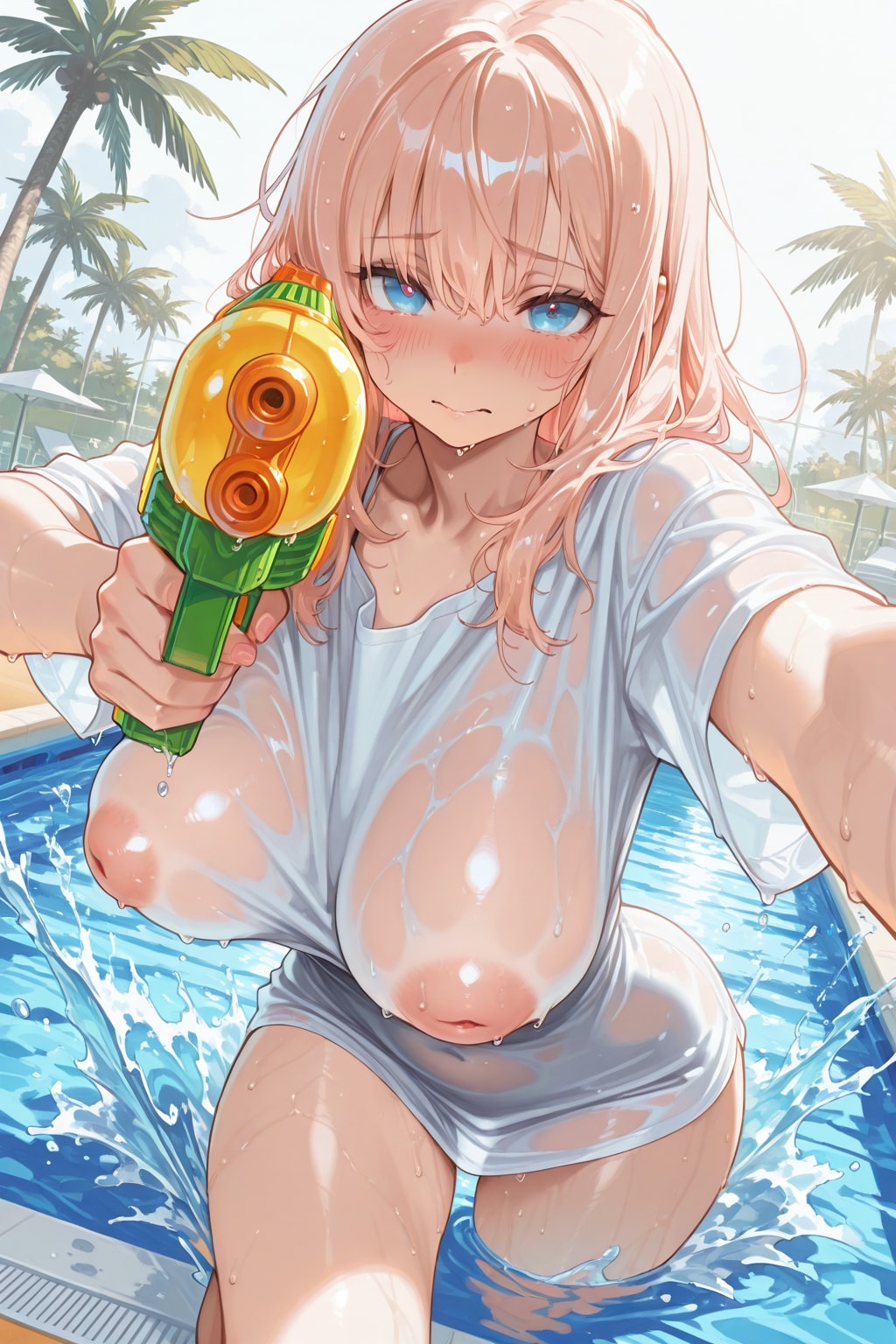 えちどなちゃんと水鉄砲