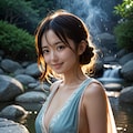 サリーを着て温泉に入る女性 2 9枚目