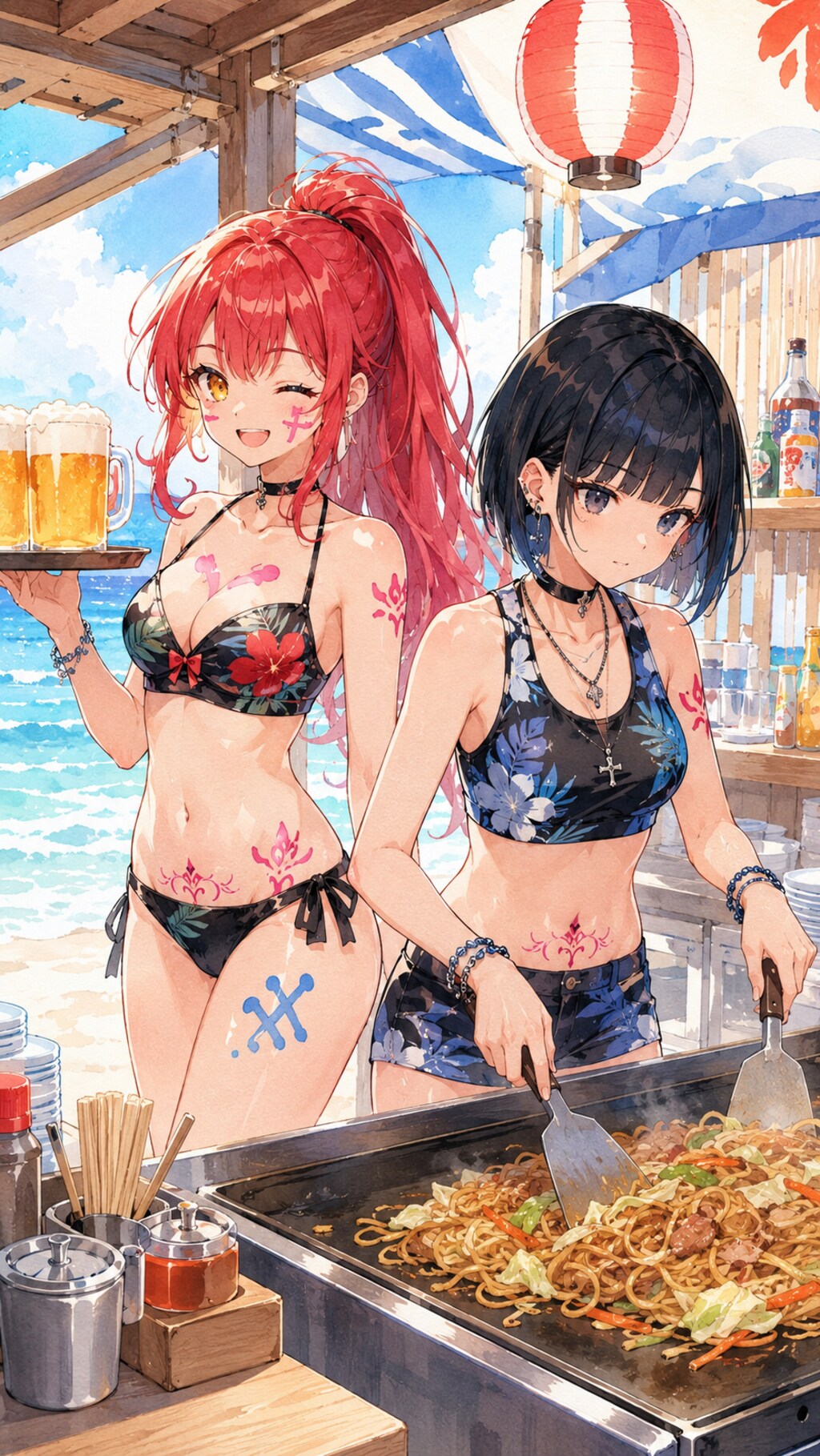 海の家のRINAとAYA