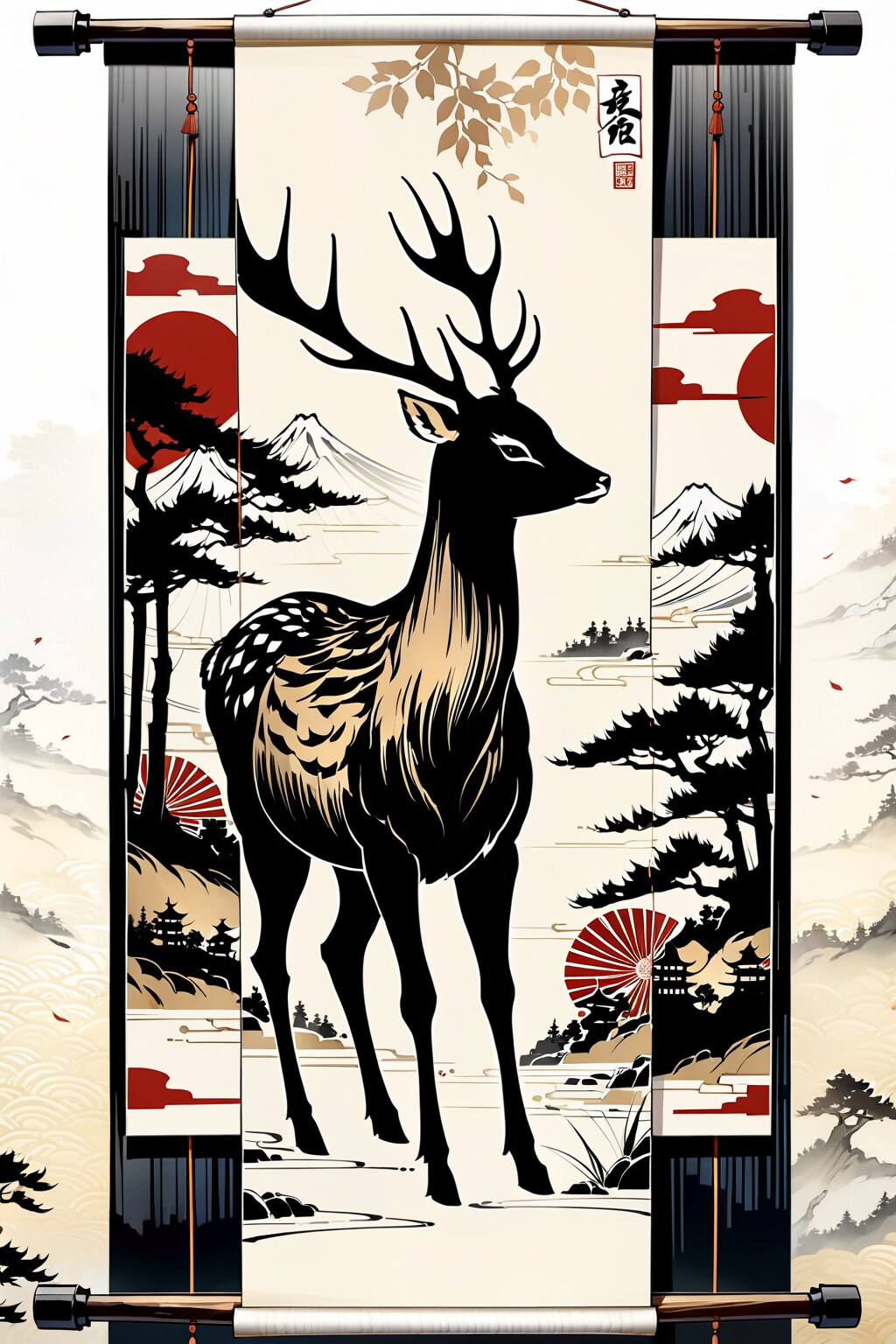 鹿の掛け軸絵(VEGA