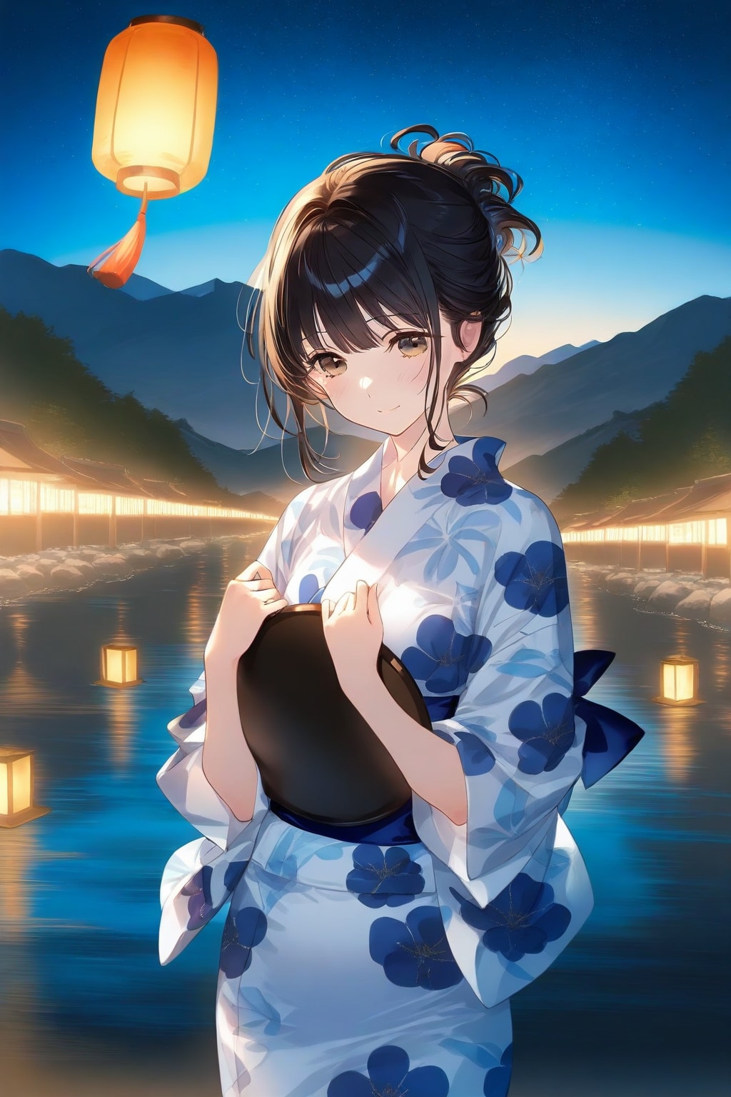 盆の送りの灯篭流し🙏🌃