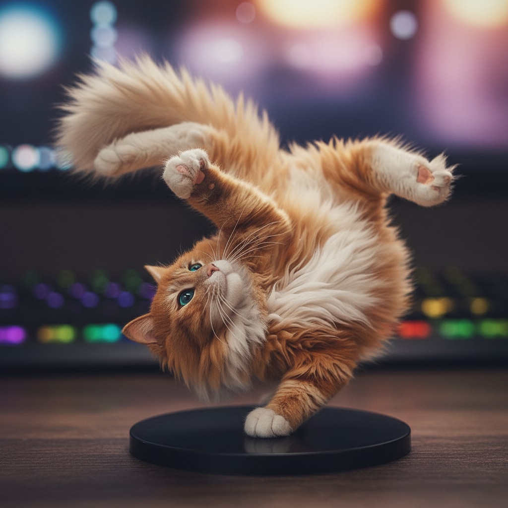 ブレイクダンス猫のフィギュア