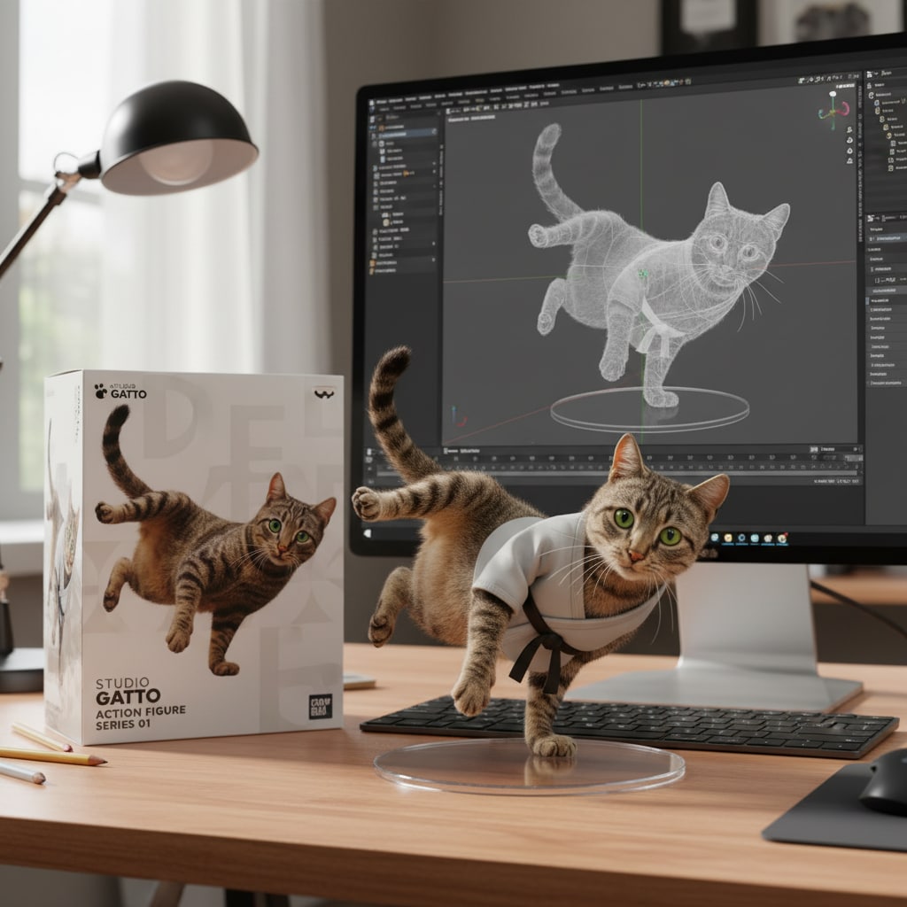 ブレイクダンス猫のフィギュア