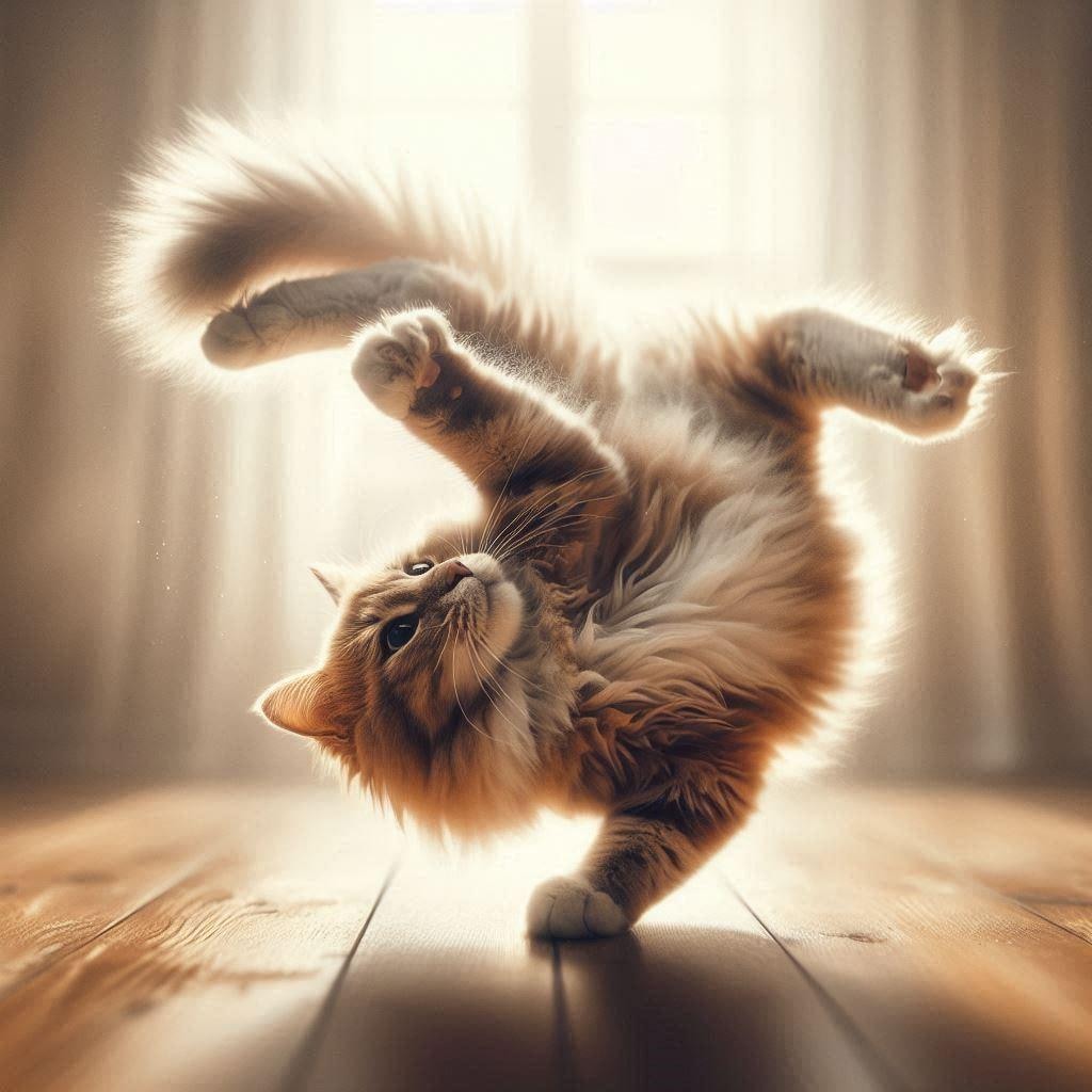 ブレイクダンス猫のフィギュア