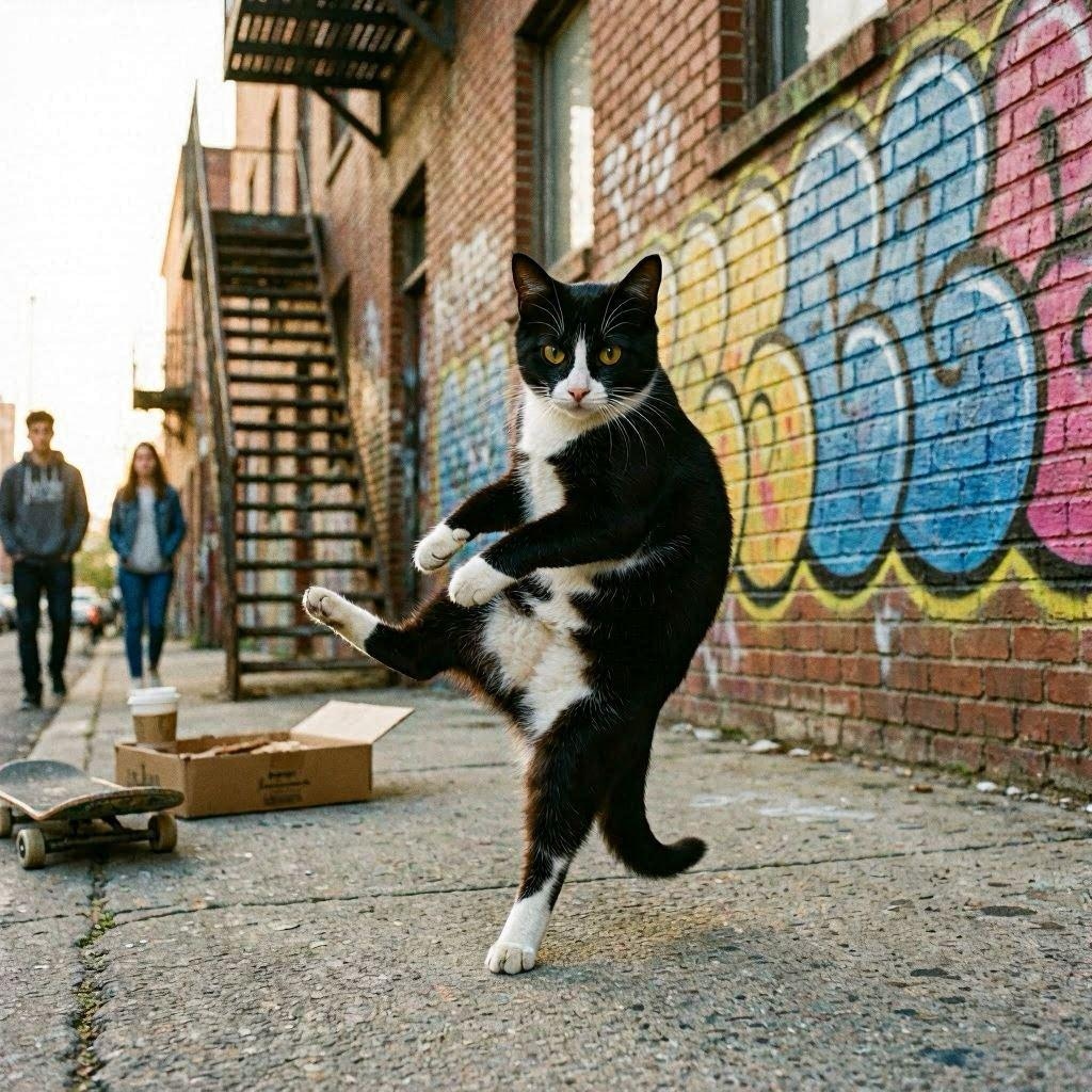 ブレイクダンス猫のフィギュア