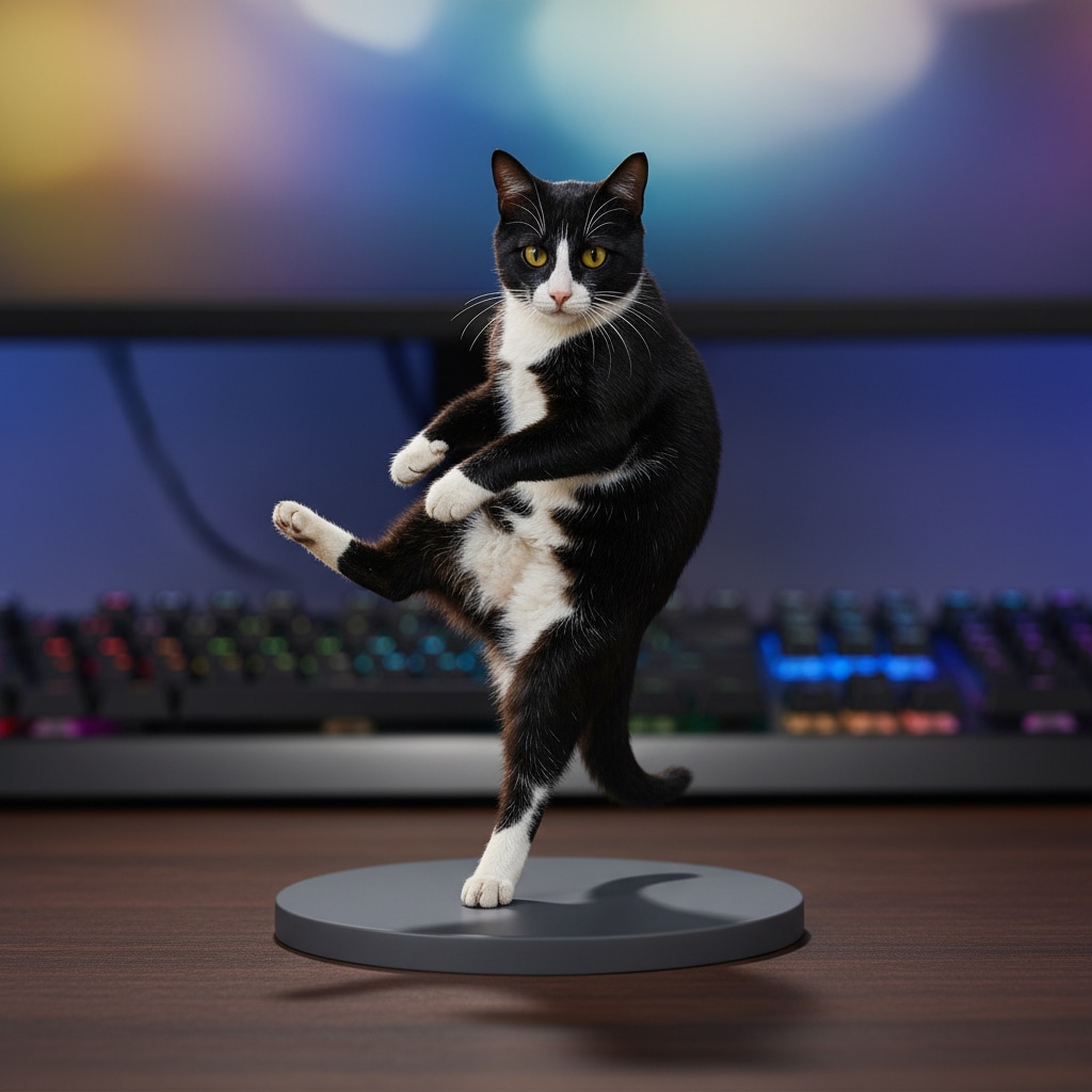 ブレイクダンス猫のフィギュア