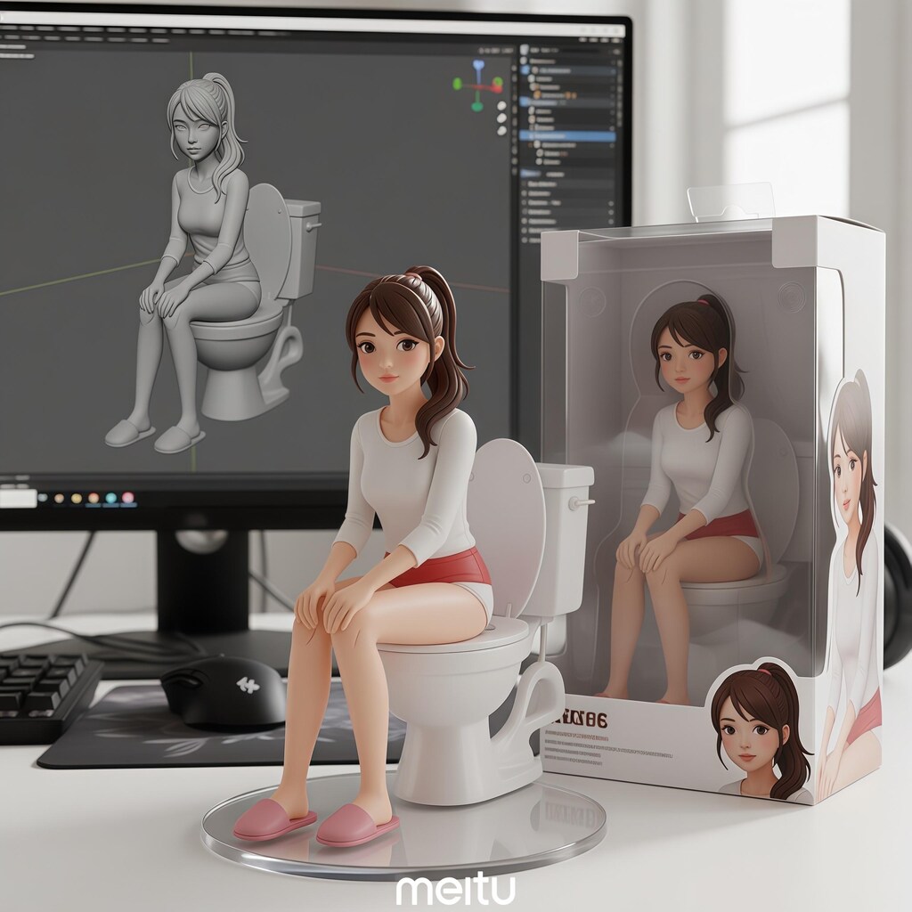 トイレ中の女性
