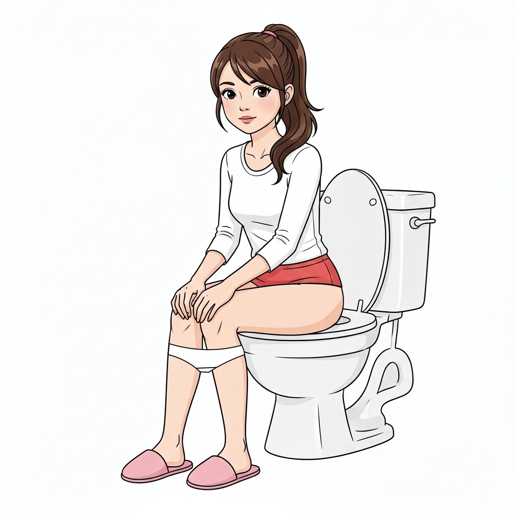 トイレ中の女性