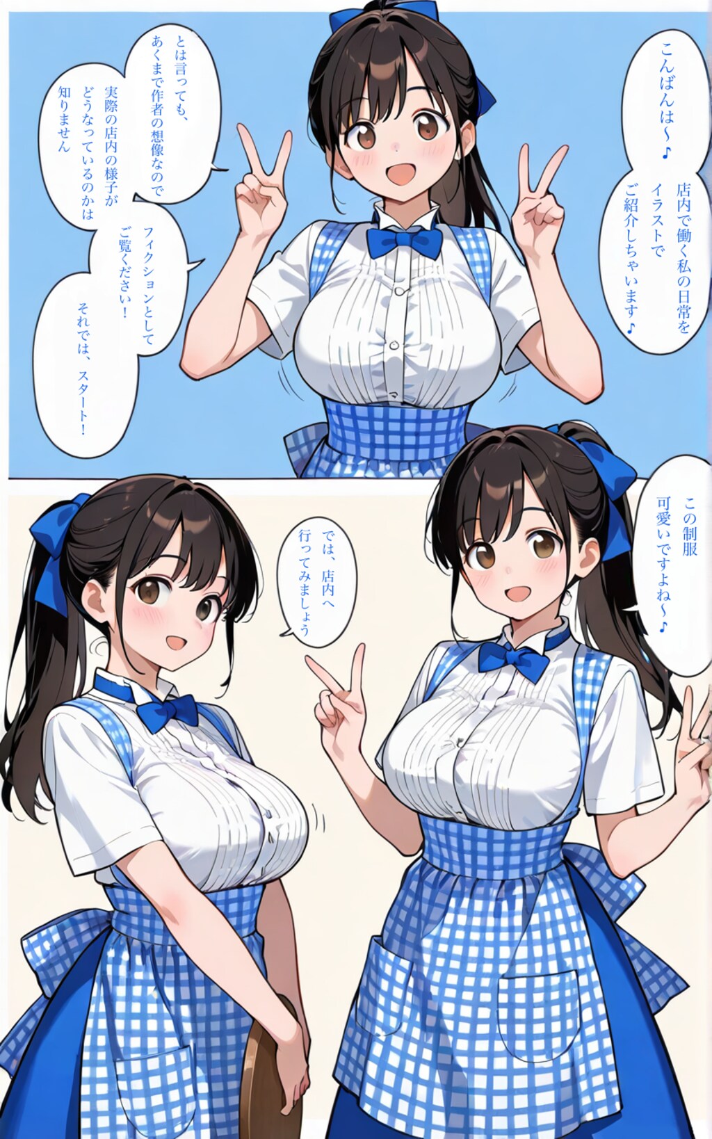 店内の日常（漫画風）