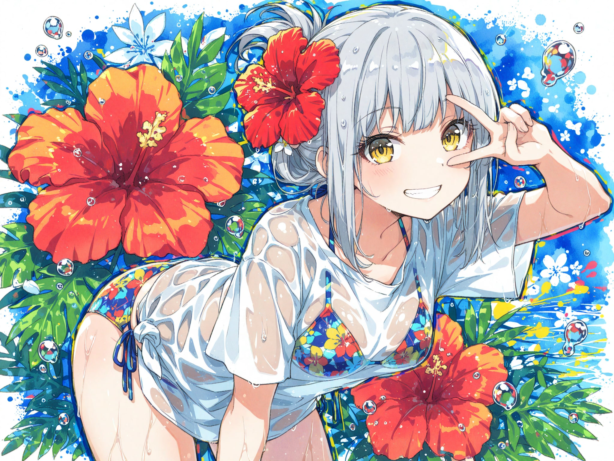 看板娘　flowers