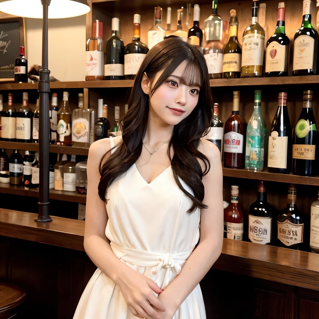 黒髪ロングで酒場の美女２３