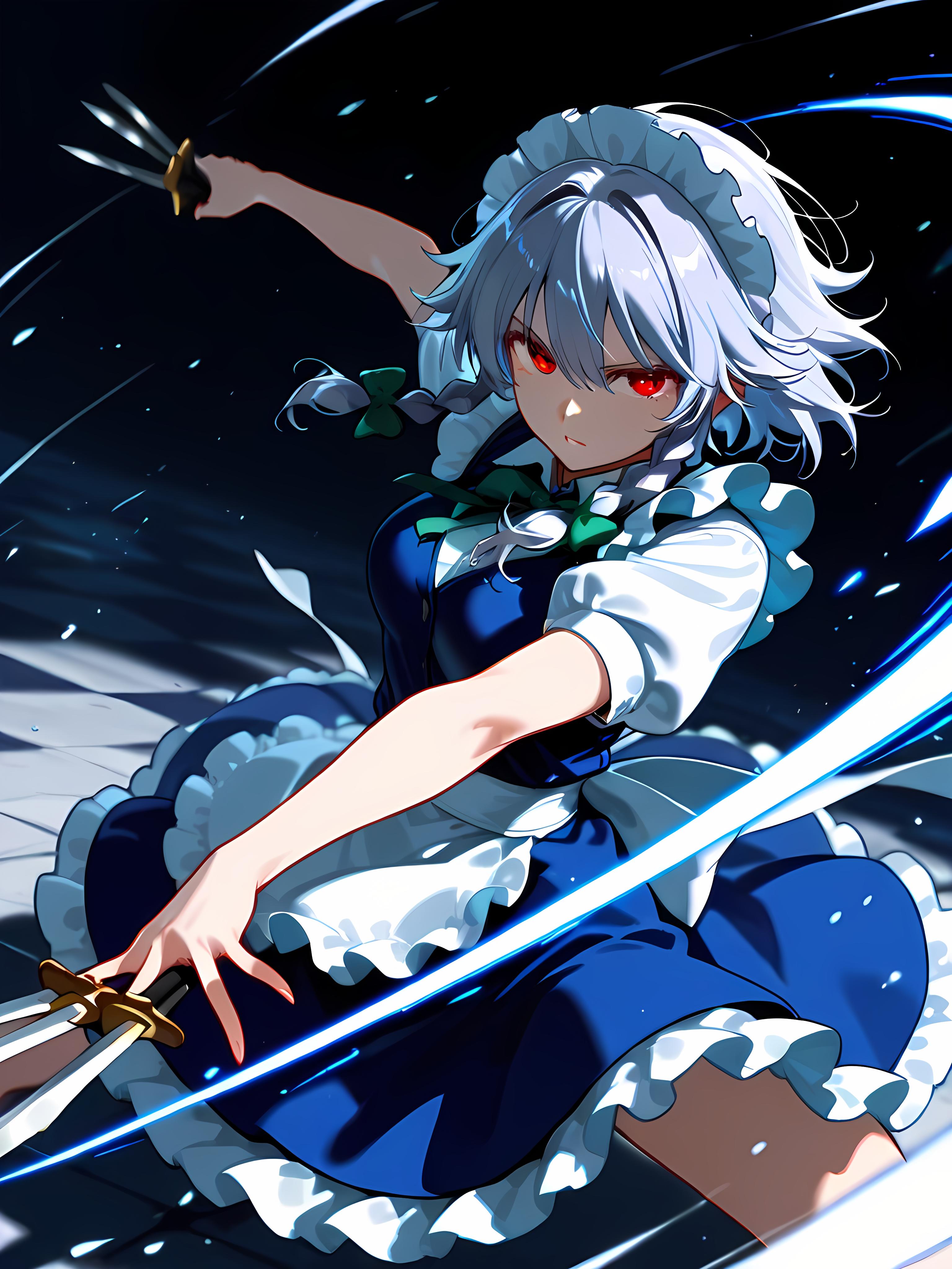 弾幕勝負(咲夜) | の人気AIイラスト・グラビア