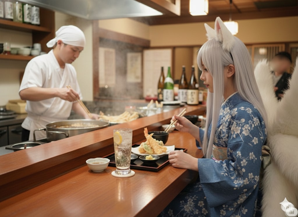 【九尾の久遠】揚げ場の熱気と清涼 | の人気AIイラスト・グラビア