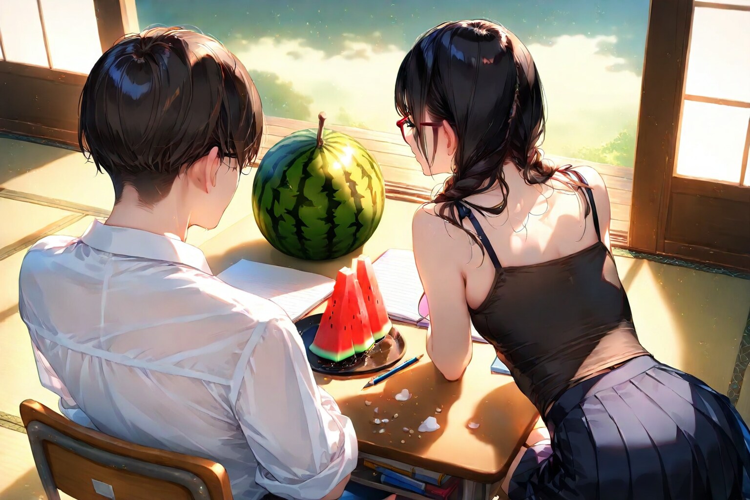 西瓜のある風景 | の人気AIイラスト・グラビア