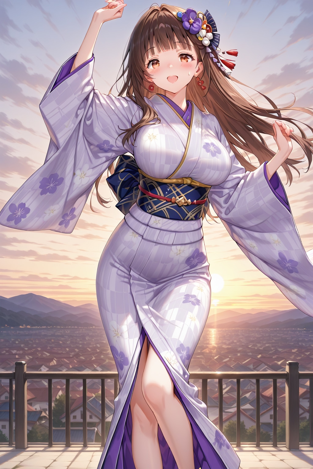 成人式終わってはしゃぐ娘