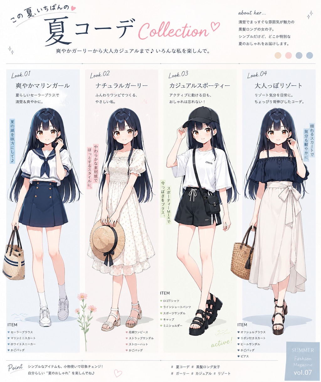 夏のファッションコレクション