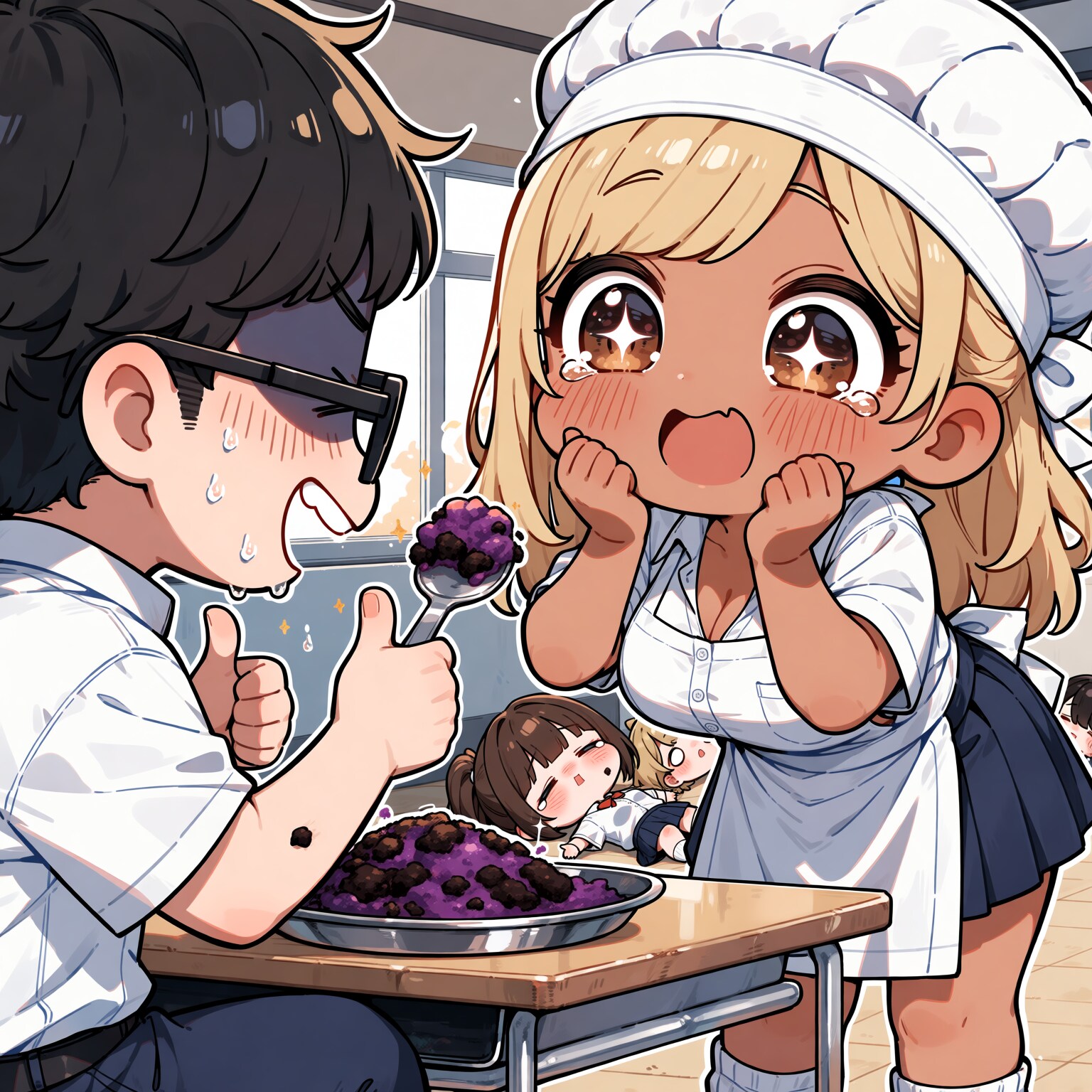 調理実習でやらかした激マズ料理を頑張って食べようとしてくれるオタク君、マジ神！