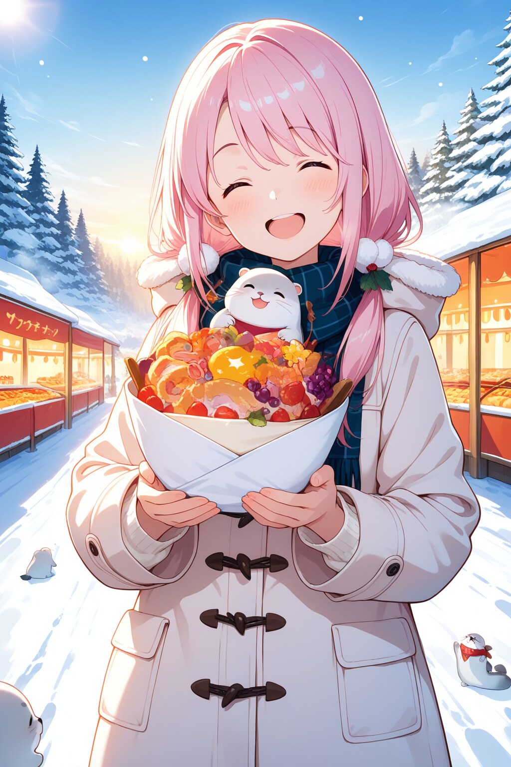 ピンク髪ちゃんとアザラシ