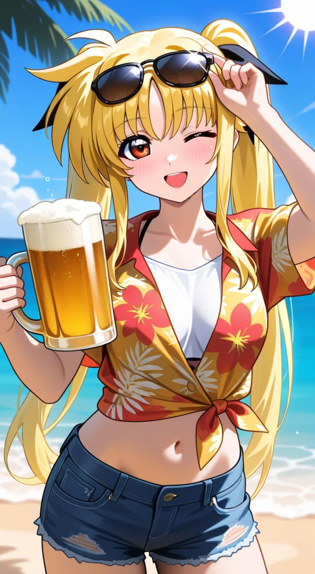夏は海とアロハと生ビール