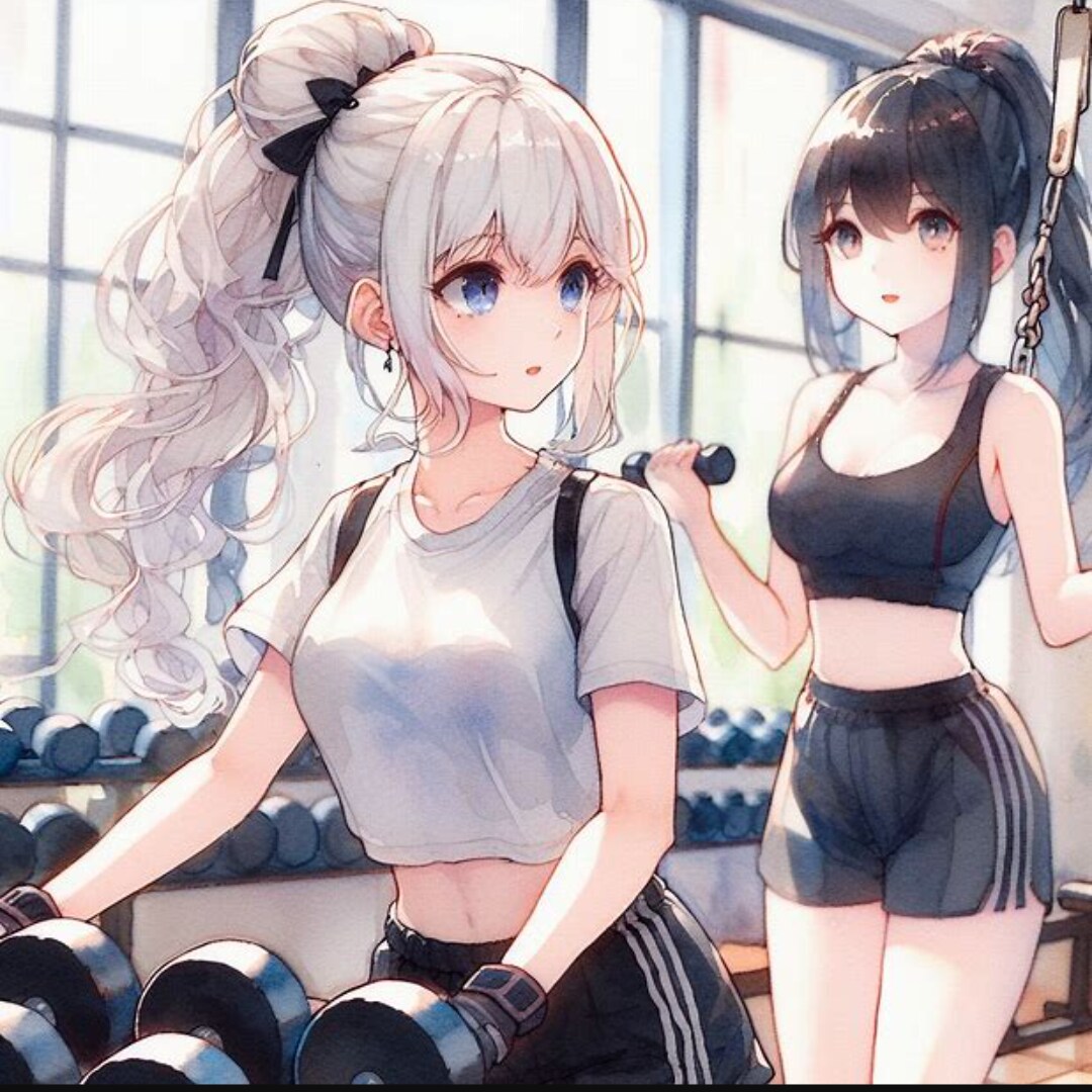 トレーニング中の二人