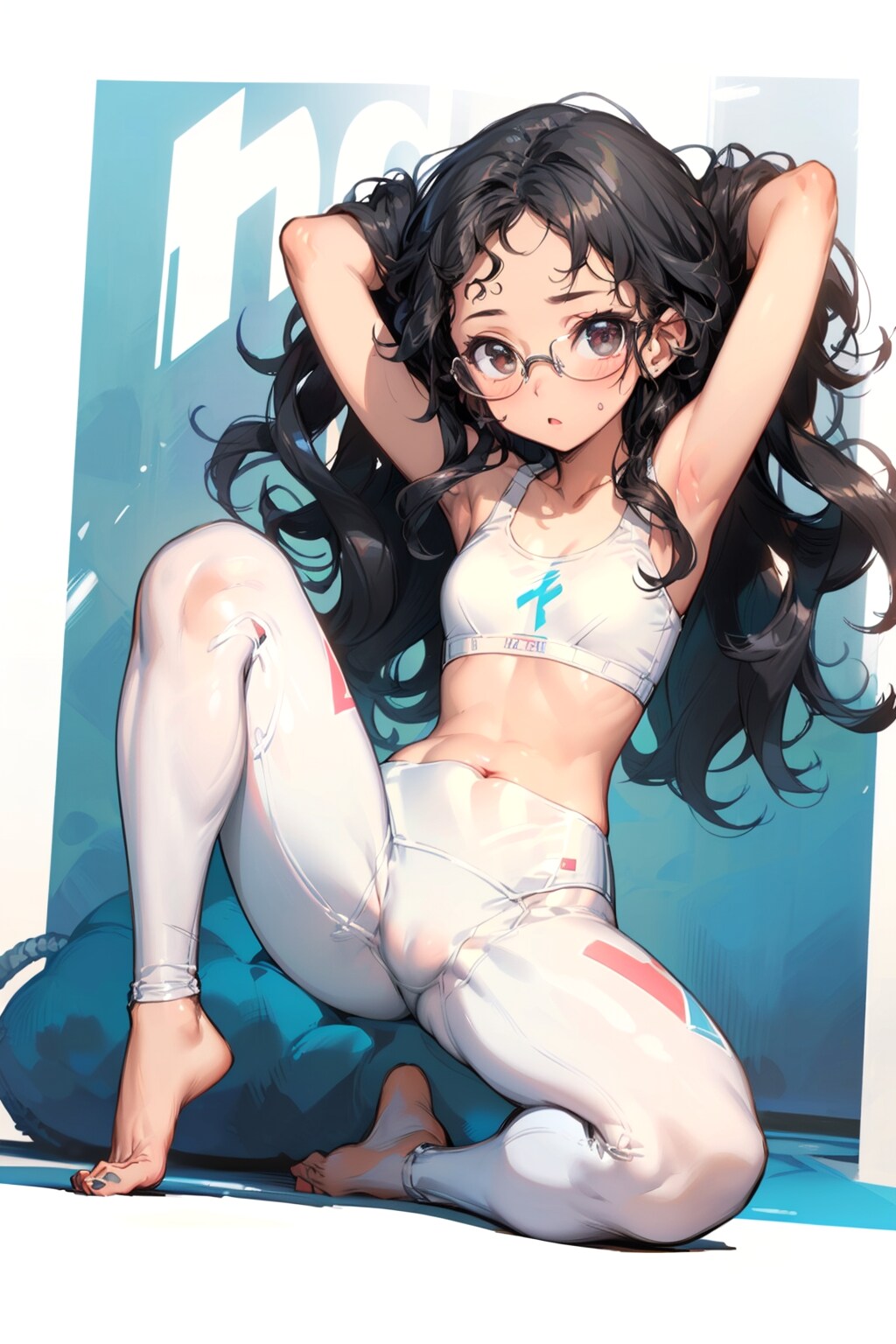 スポーツウェアの眼鏡っ娘