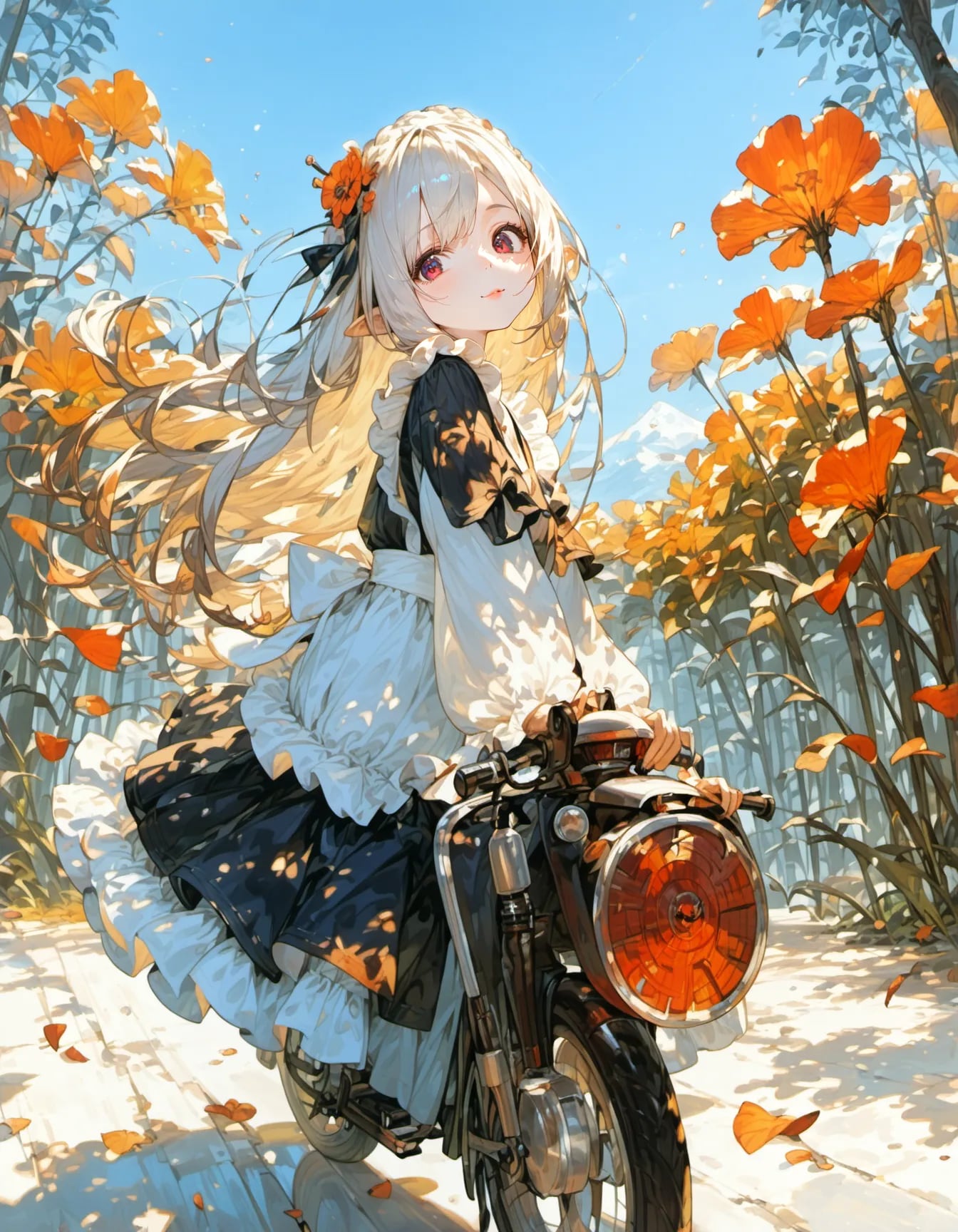 Elf Rider on the Floral Path | の人気AIイラスト・グラビア