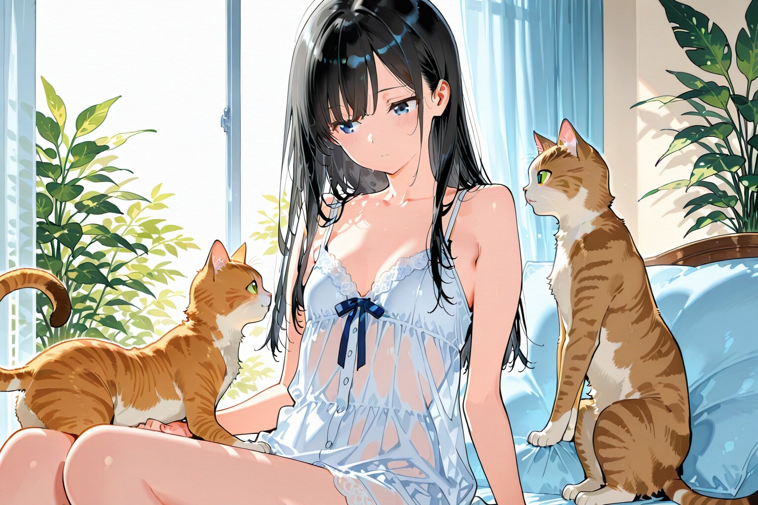 猫と一緒