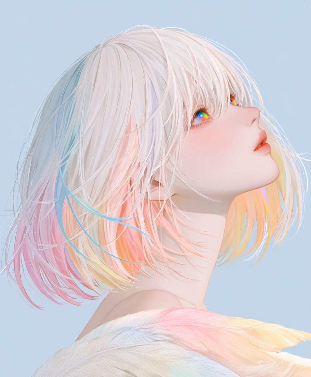 ユニコーンヘアと虹の瞳