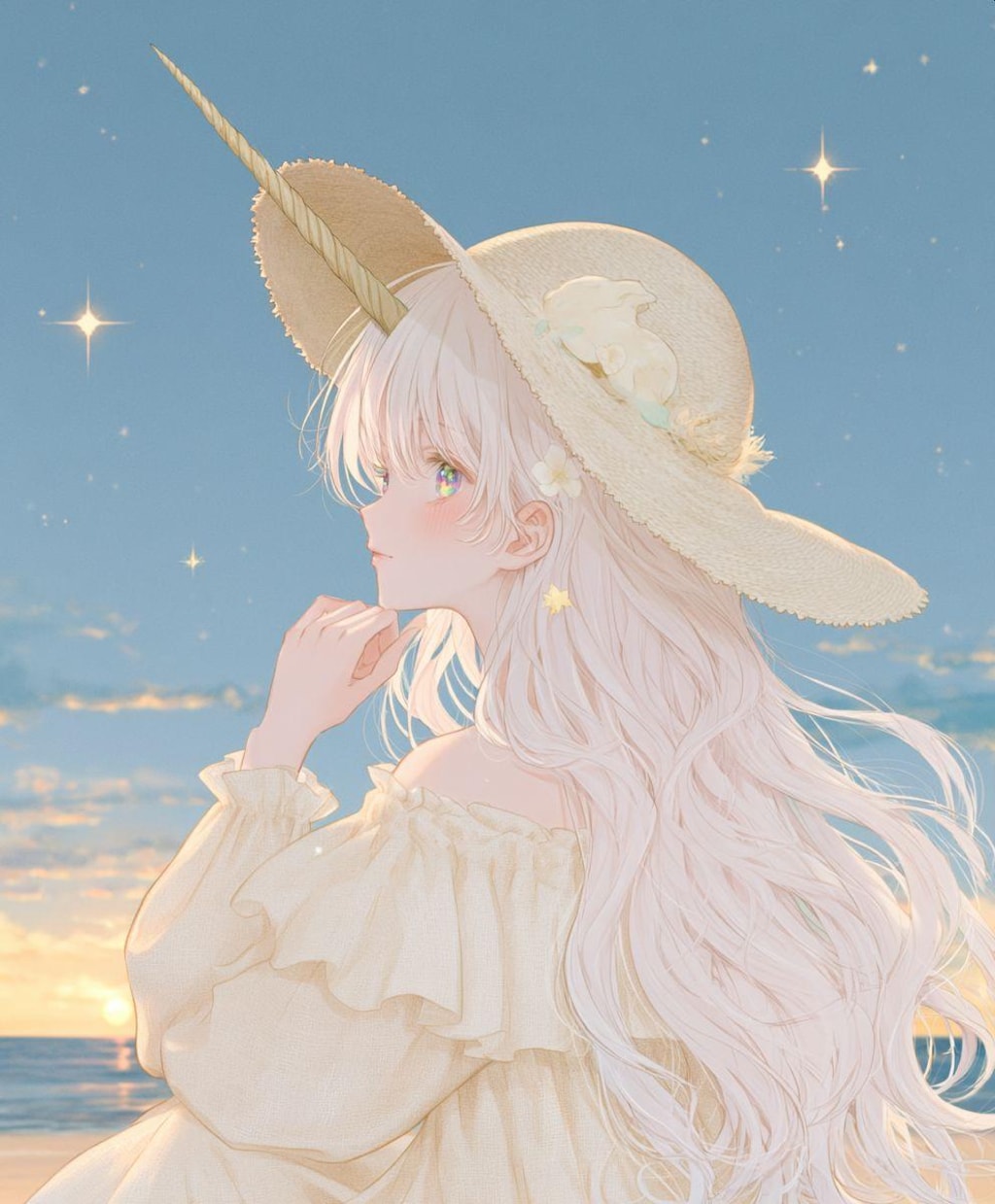 ユニコーンヘアと虹の瞳