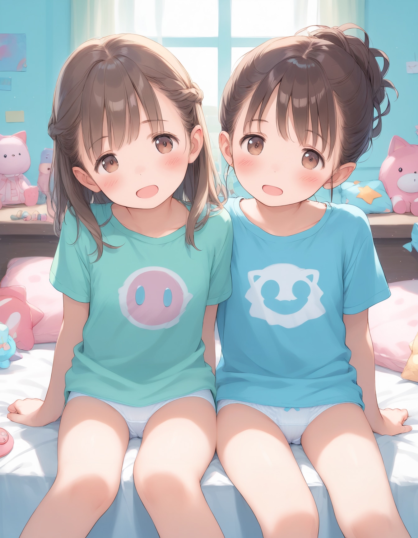 Tシャツと下着少女（リメイク）ふたりVer.