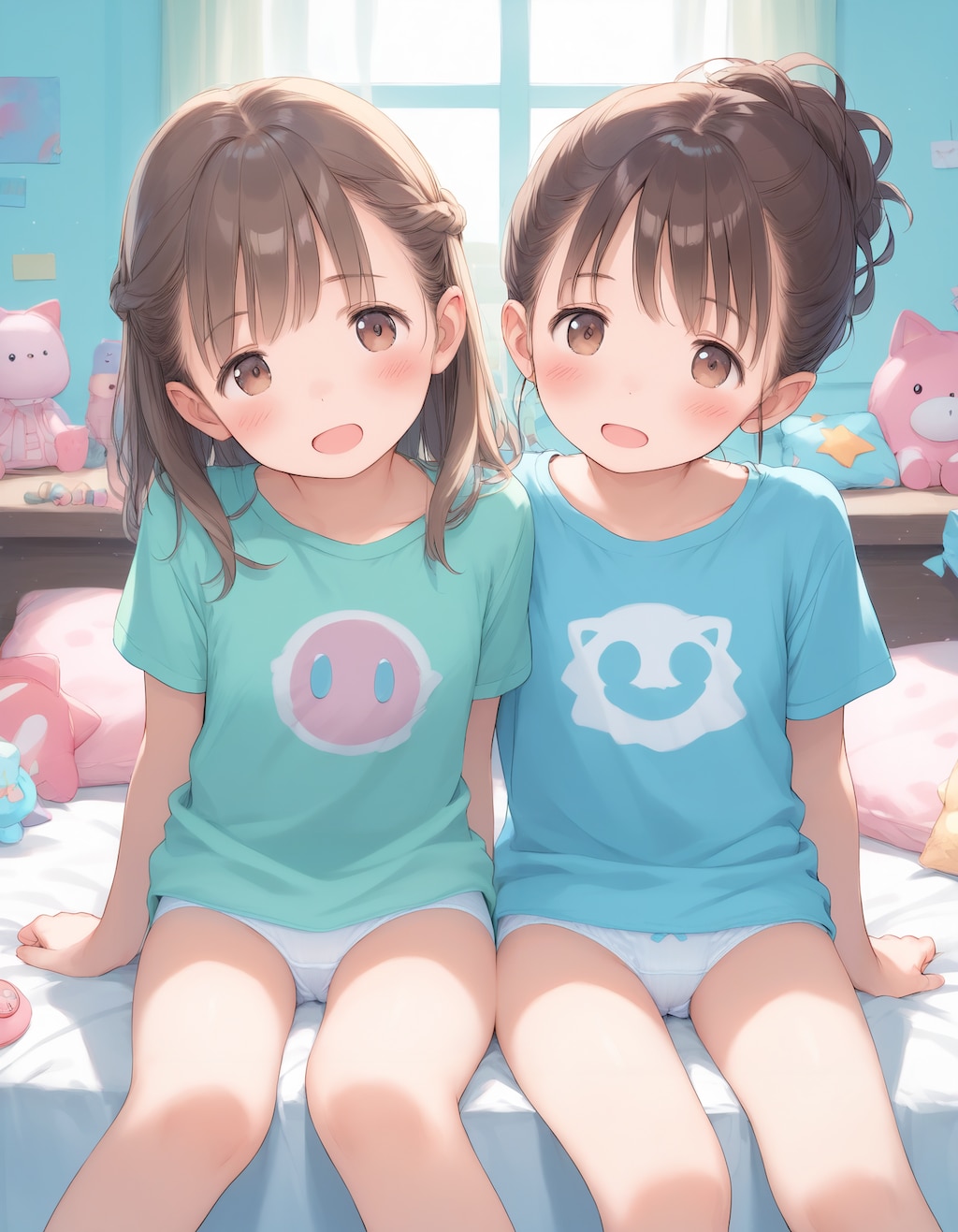 Tシャツと下着少女（リメイク）ふたりVer.
