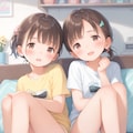 Tシャツと下着少女（リメイク）ふたりVer. 4枚目