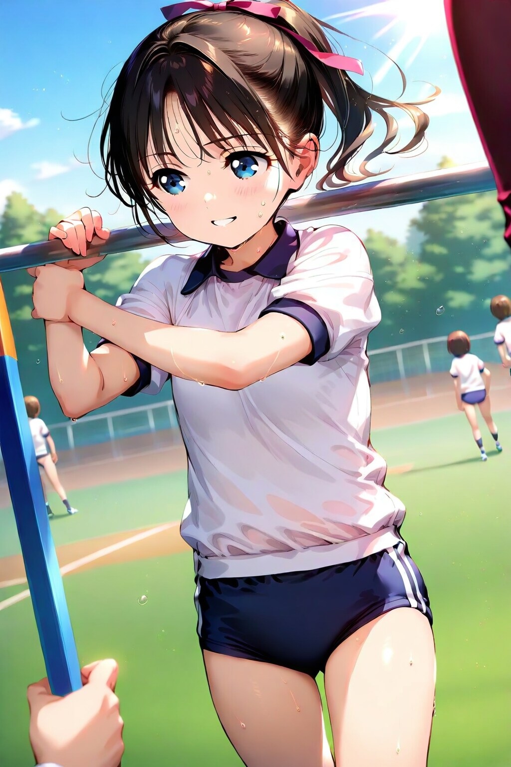 今日は鉄棒ですわ。