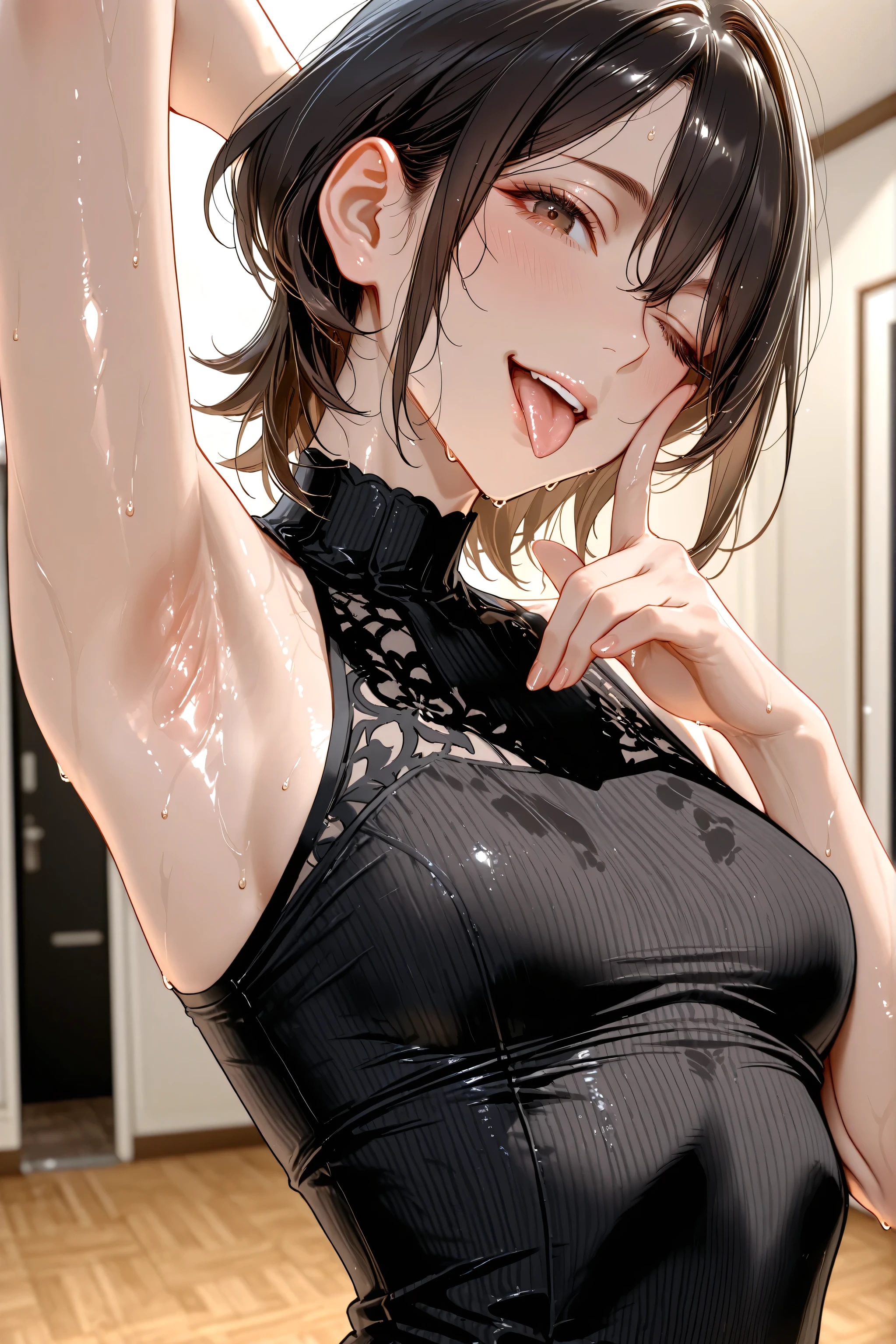 友達の母が腋で誘惑してくる