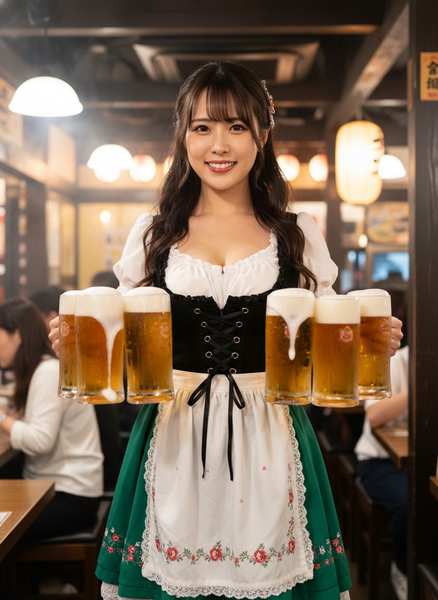 ビールジョッキ運びの名人