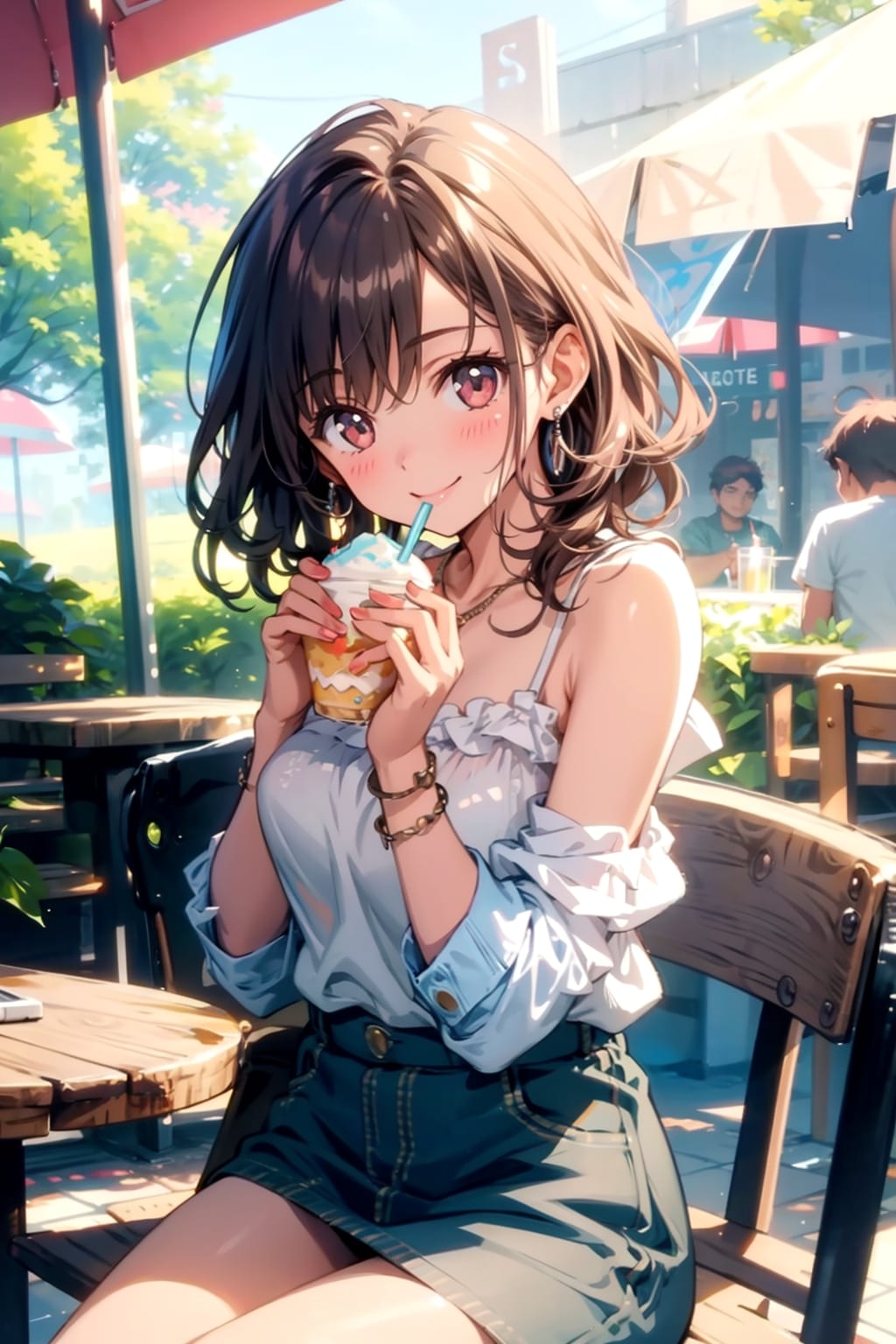 夏のオープンカフェでフラッペなかき氷でクールダウン🍧☀️❤️