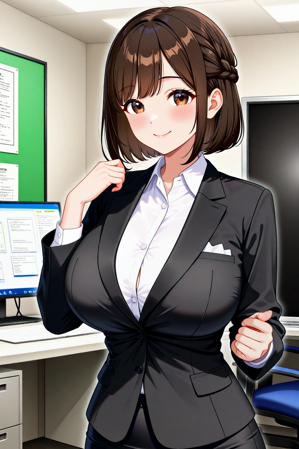 三つ編み上げのアキちゃん