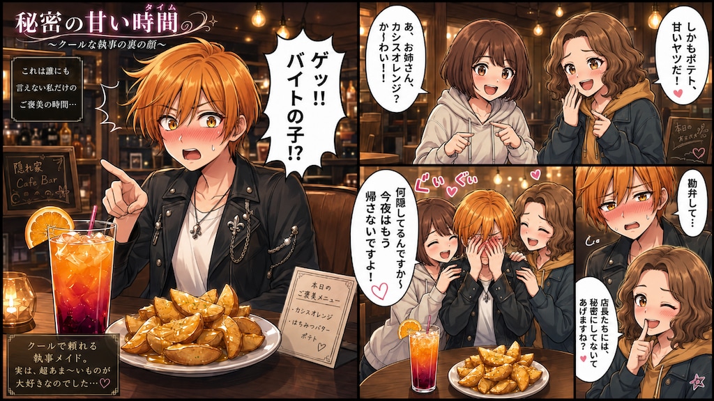 カシスオレンジとハニーバターポテト