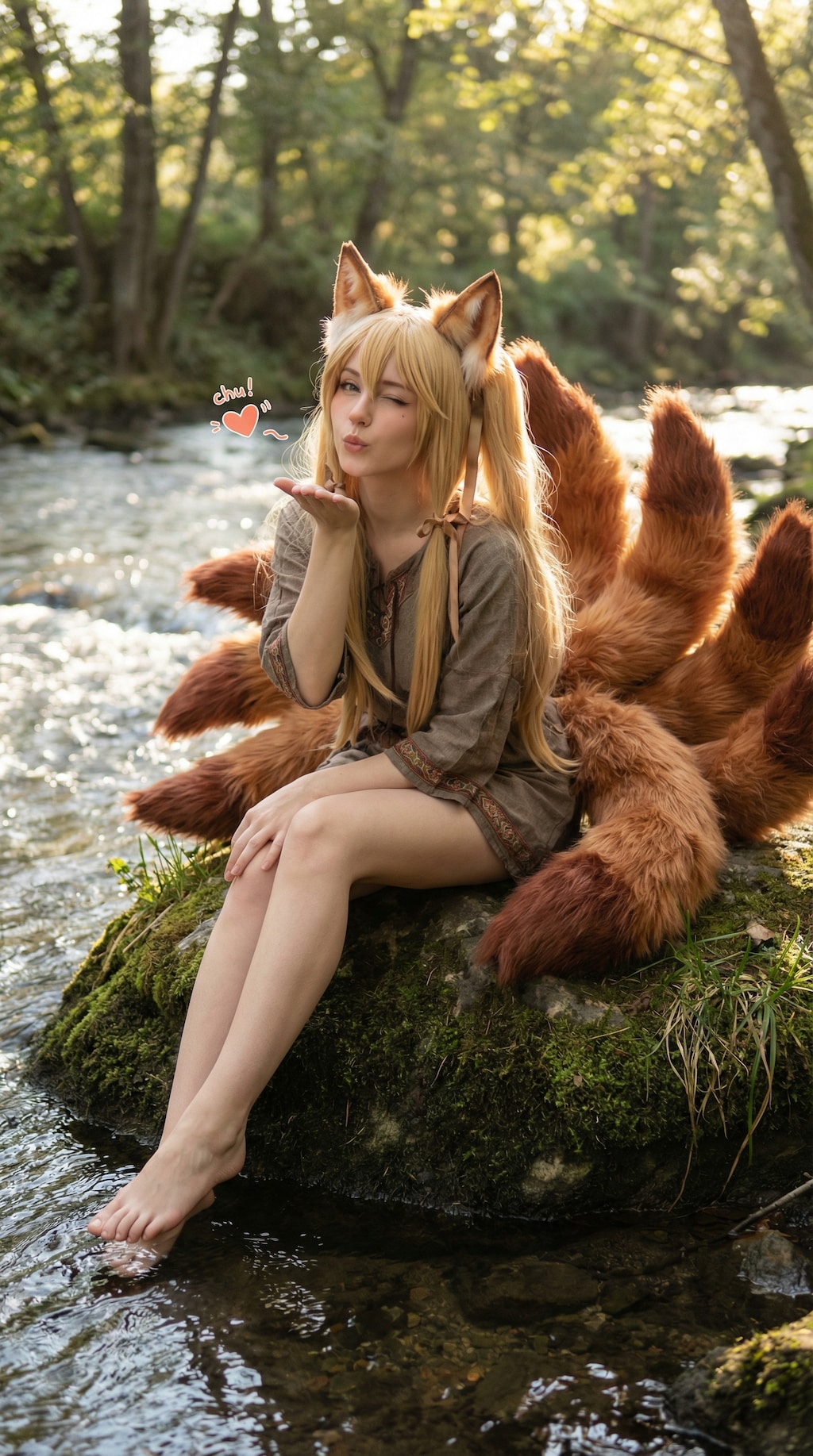 九尾の狐の投げキッスGemini 3 Pro