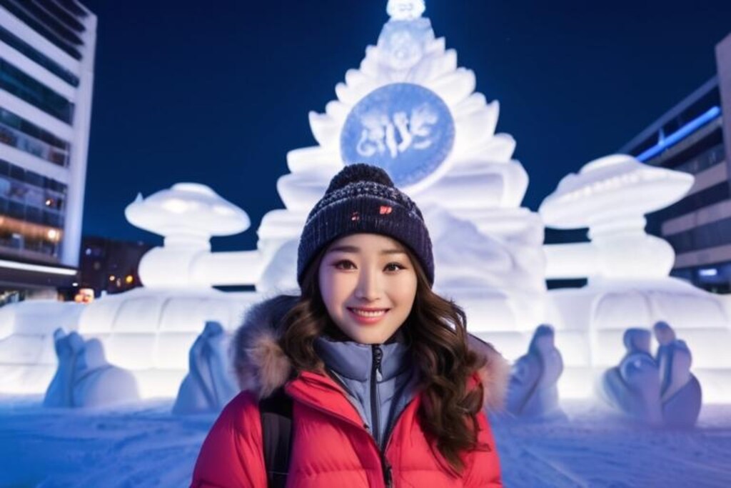 雪まつり始まったね　やっぱり夜が綺麗