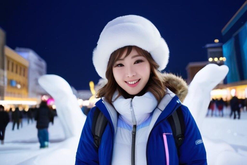 雪まつり始まったね　やっぱり夜が綺麗