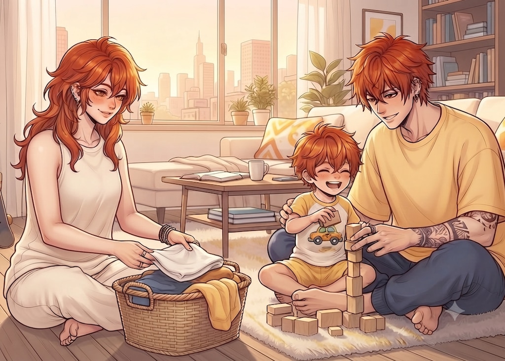 レンジ親子ができるまで🧡４枚