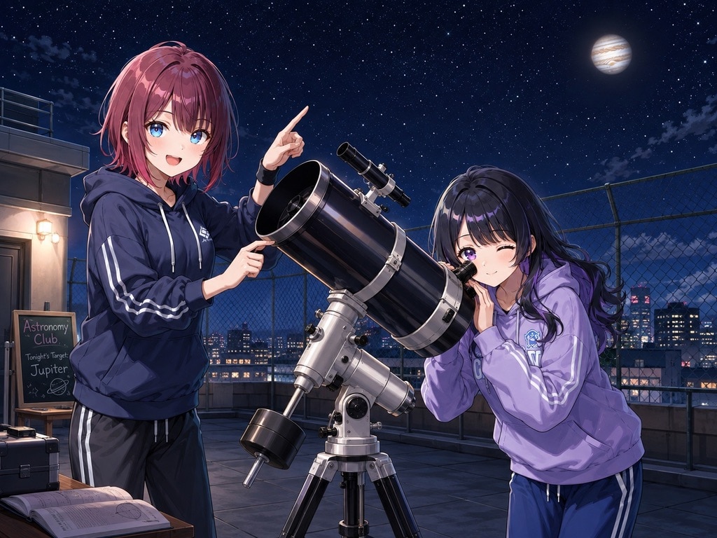 天文クラブで木星観測 | の人気AIイラスト・グラビア