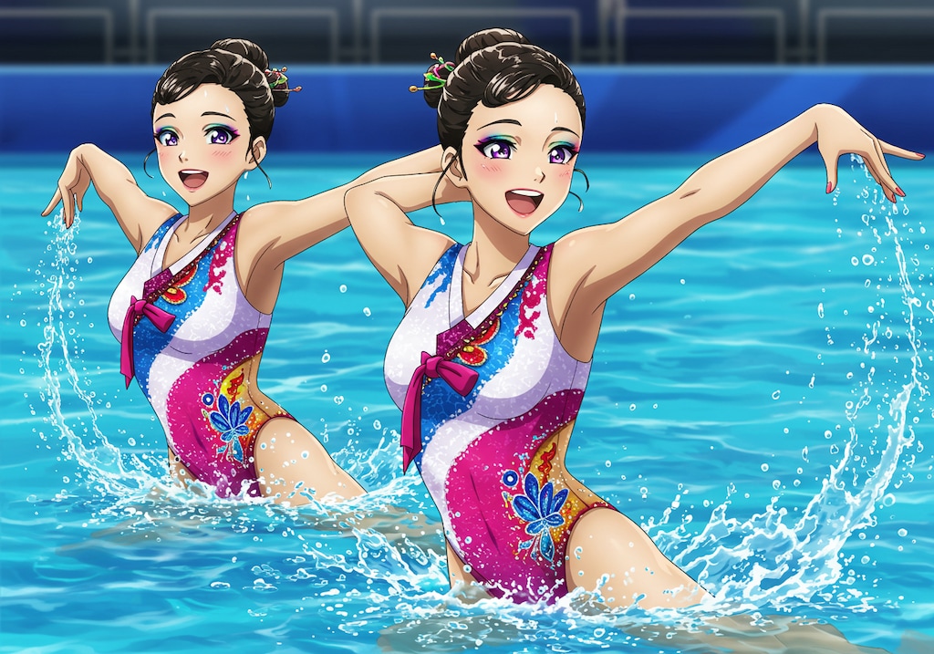 シンクロ美少女　デュエット演技⑮