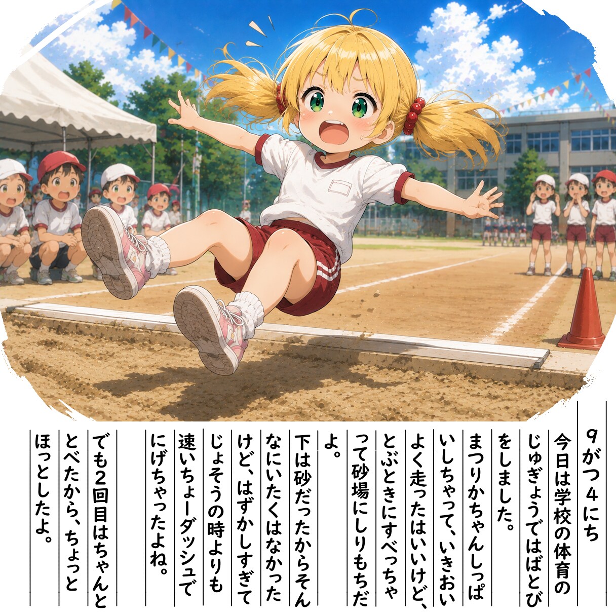 【絵日記】走りはばとびで失敗＞＜ | の人気AIイラスト・グラビア