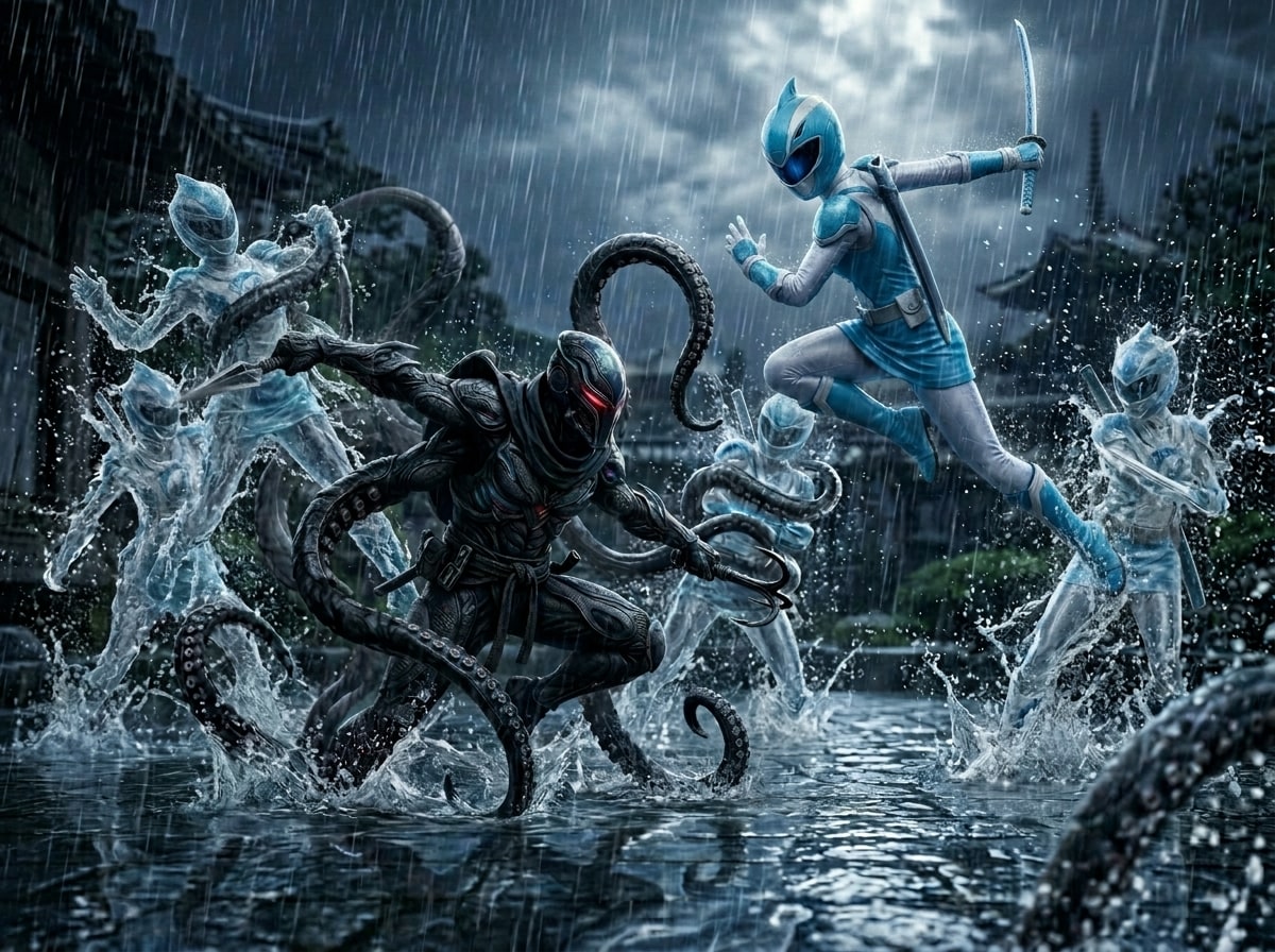 青忍者戦闘 | の人気AIイラスト・グラビア